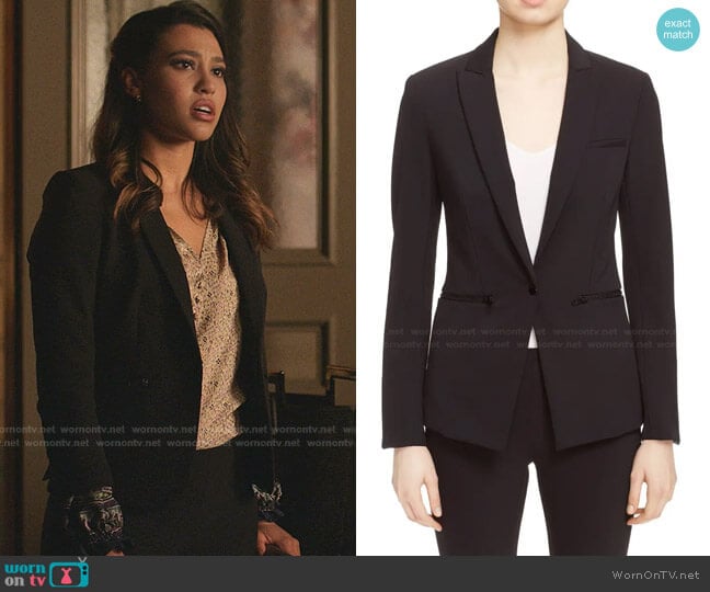 Scuba Jacket by Veronica Beard worn by Kara Royster on Dynasty