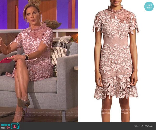 Floral Mosaic Lace Dress by SEA worn by Natalie Morales on The Talk