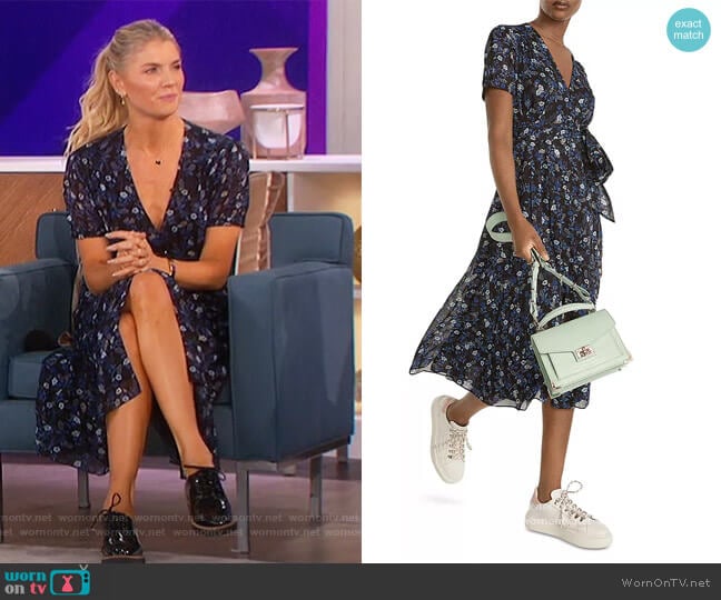 Floral Print Midi Dress by The Kooples worn by Amanda Kloots on The Talk