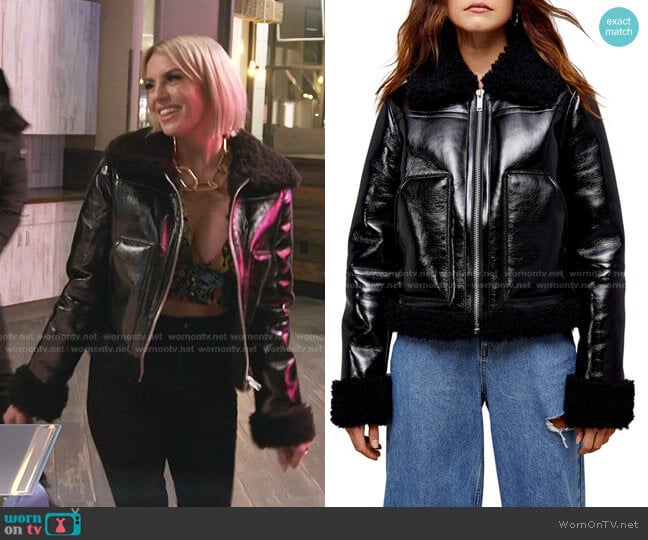 Faux Leather Biker Jacket by Topshop worn by Whitney Rose on The Real Housewives of Salt Lake City