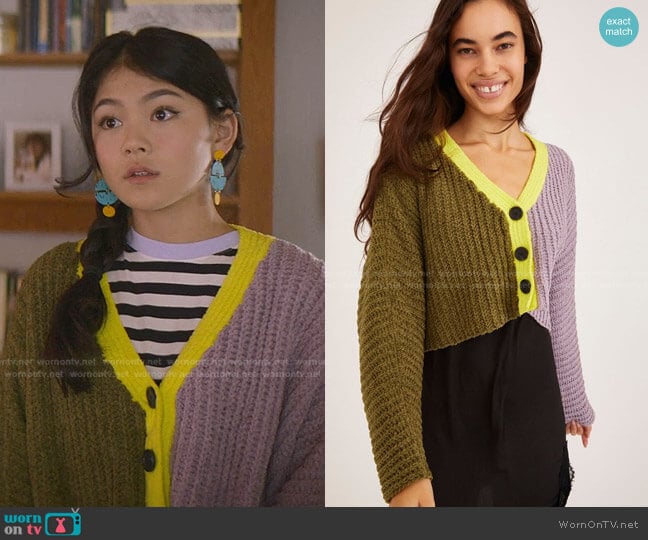 Ashlyn Batwing Cropped Cardigan by Urban Outfitters worn by Claudia Kishi (Momona Tamada) on The Baby-Sitters Club