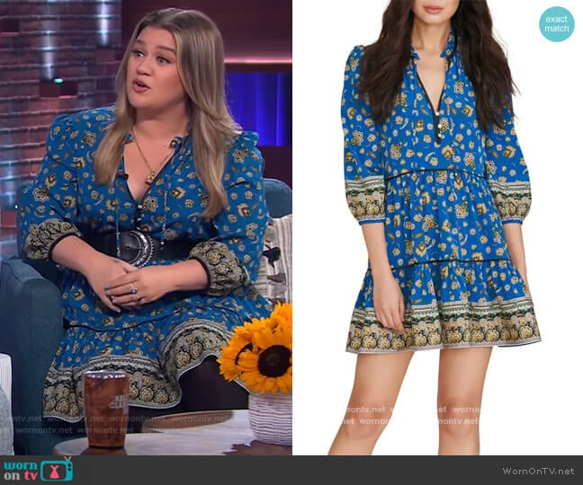 WornOnTV: Kelly’s blue paisley print mini dress on The Kelly Clarkson ...