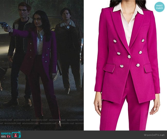 Matteo Dickey Jacket and Pants by Veronica Beard worn by Veronica Lodge (Camila Mendes) on Riverdale