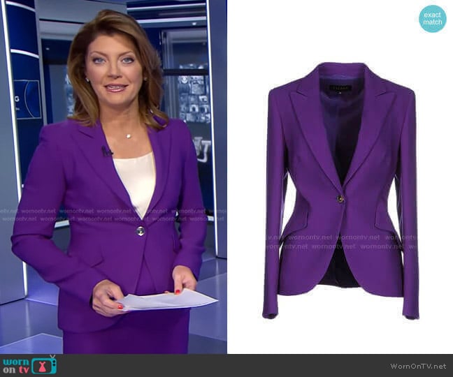 Wool Blazer by Escada worn by Norah O'Donnell on CBS Evening News