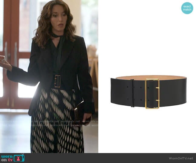 Alexander McQueen 85mm High Waist Leather Belt worn by Bette Porter (Jennifer Beals) on The L Word Generation Q