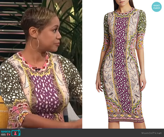 Delora Knit Bodycon Dress by Alice + Olivia worn by Monique Kelley on E! News Daily Pop