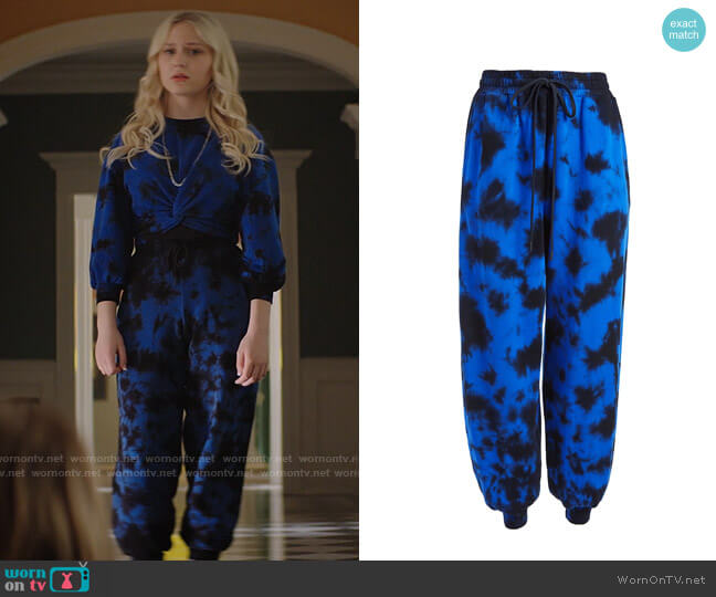 Alice + Olivia Cambria Tie-Dye Joggers worn by Lexy Cross (Alyvia Alyn  Lind) on Chucky