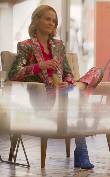 Alice's letters print suit on The L Word Generation Q