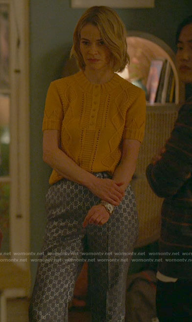 Alice's yellow cable knit top on The L Word Generation Q