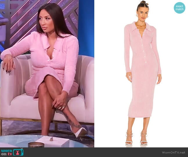 X REVOLVE Devin Midi Dress by Amanda Uprichard worn by Jeannie Mai on The Real