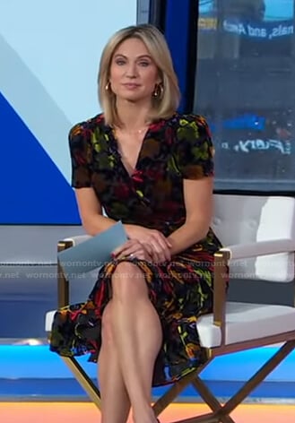 Amy’s black floral velvet dress on Good Morning America