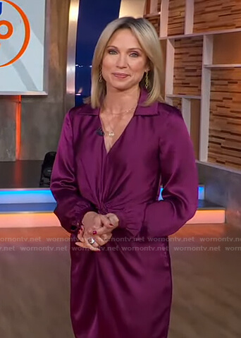 Amy's purple twist front dress on Good Morning America