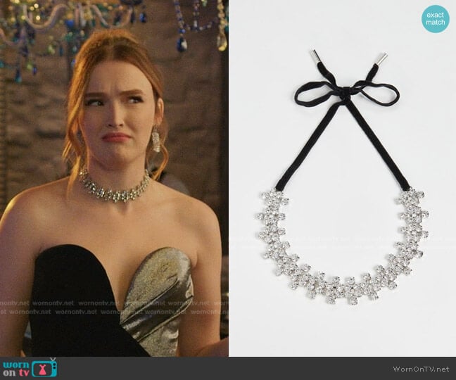 Crystal Choker Necklace by Area worn by Kirby Anders (Maddison Brown) on Dynasty