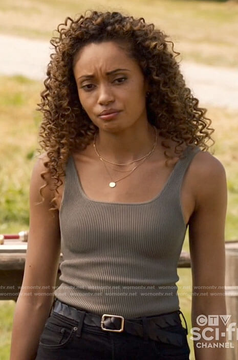 Astra's ribbed tank top on Legends of Tomorrow