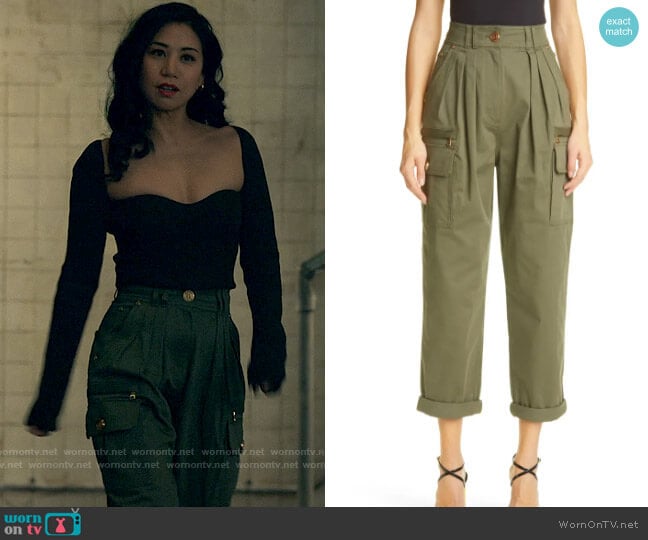 Balmain Pleated Front Cargo Pants worn by Melody Bayani (Liza Lapira) on The Equalizer