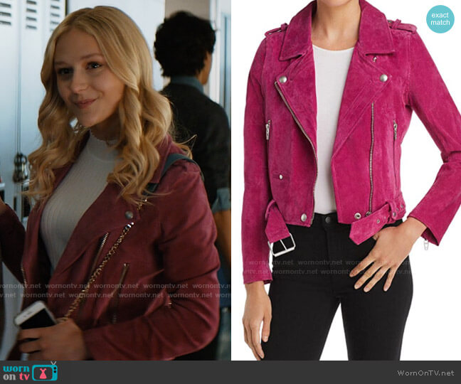 Blank NYC Faux Suede Moto Jacket worn by Lexy Cross (Alyvia Alyn  Lind) on Chucky