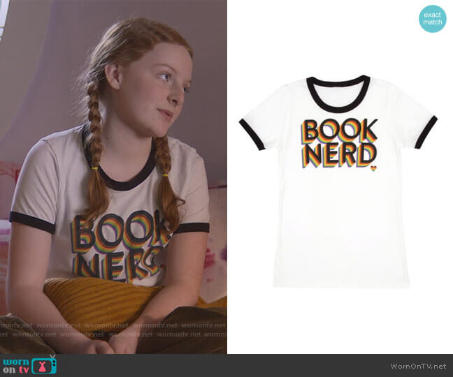 Ringer T-Shirt by Out of Print worn by Mallory Pike (Vivian Watson) on The Baby-Sitters Club