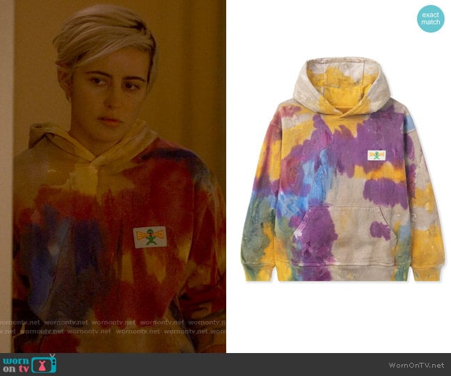 Brain Dead Shout PVC Patch Hoody worn by Sarah Finley (Jacqueline Toboni) on The L Word Generation Q