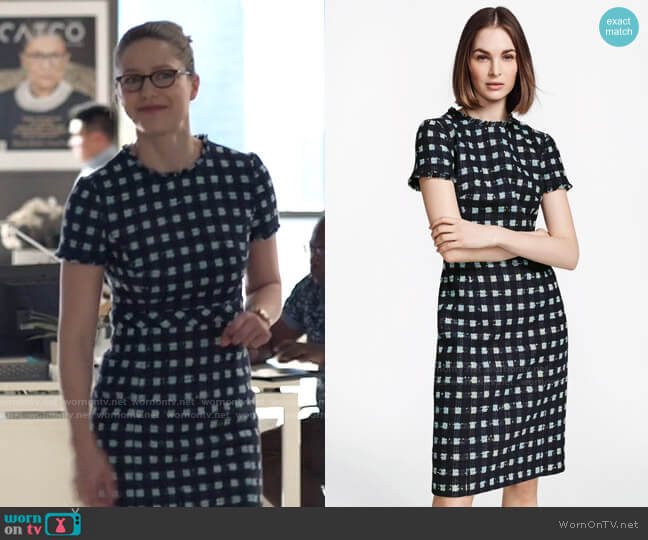 Brooks Brothers Checked Boucle Sheath Dress worn by Kara Danvers (Melissa Benoist) on Supergirl