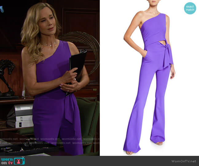 WornOnTV: Donna’s purple one-shoulder jumpsuit on The Bold and the ...