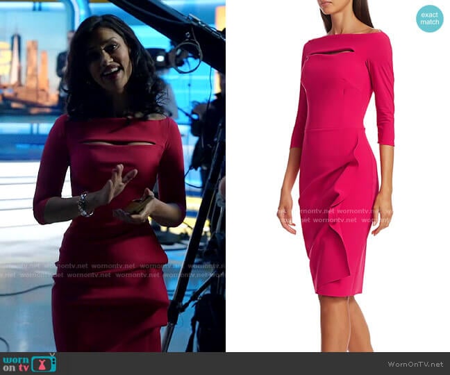 Chiara Boni La Petite Robe Kate Dress worn by Alison Namazi (Janina Gavankar) on The Morning Show