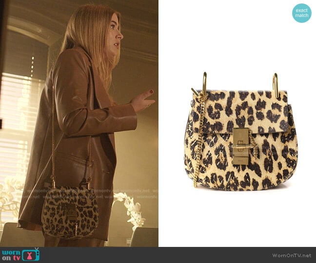 Drew Mini Shoulder Bag by Chloe worn by Amanda Carrington (Eliza Bennett) on Dynasty