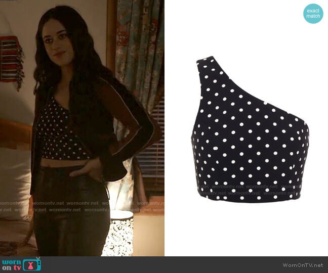 Cinq a Sept Maayan Polka Dot Top worn by Liz Ortecho (Jeanine Mason) on Roswell New Mexico