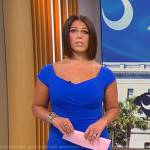 Dana Jacobson’s blue cap sleeve dress on CBS Saturday Morning