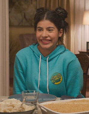 Dawn's teal hoodie on The Baby-Sitters Club