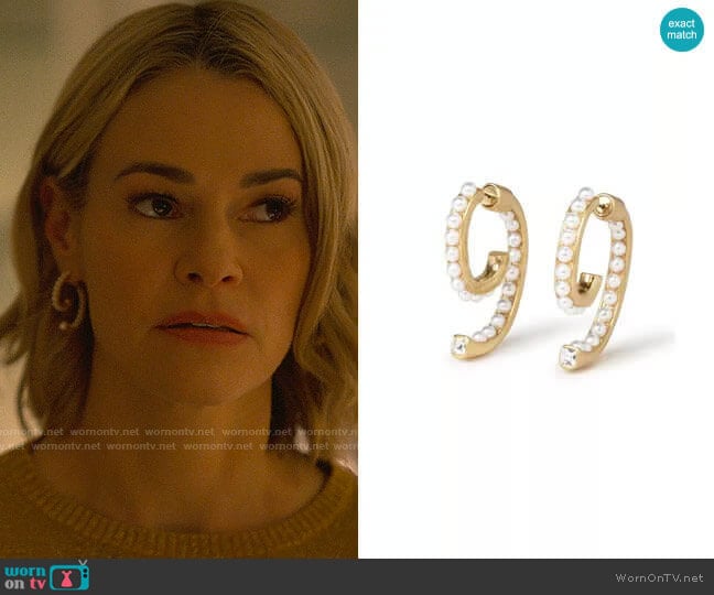 Demarson Pearl Luna Earrings worn by Alice Pieszecki (Leisha Hailey) on The L Word Generation Q