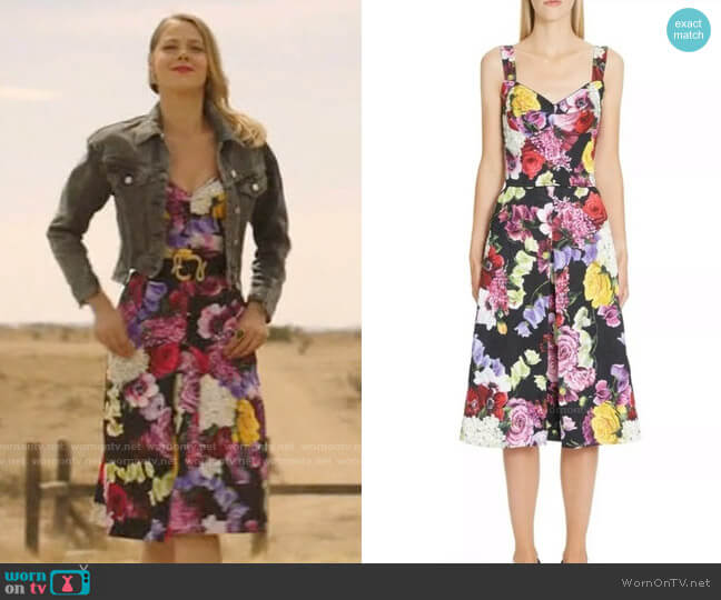 Dolce & Gabbana Floral Midi Dress worn by Isobel Evans-Bracken (Lily Cowles) on Roswell New Mexico