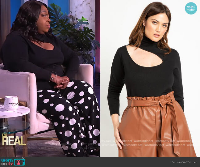 Cutout Neckline Turtleneck by Eloquii worn by Loni Love on The Real