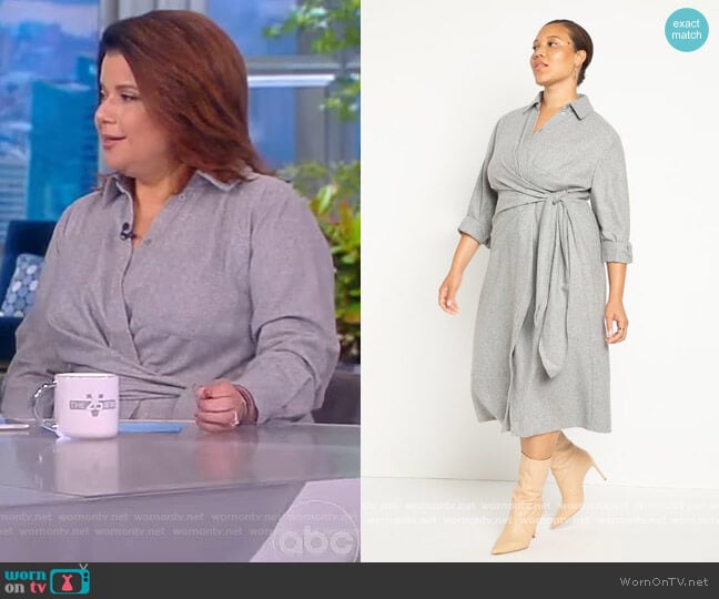 Wrap Waist Shirtdress by Eloquii worn by Ana Navarro on The View