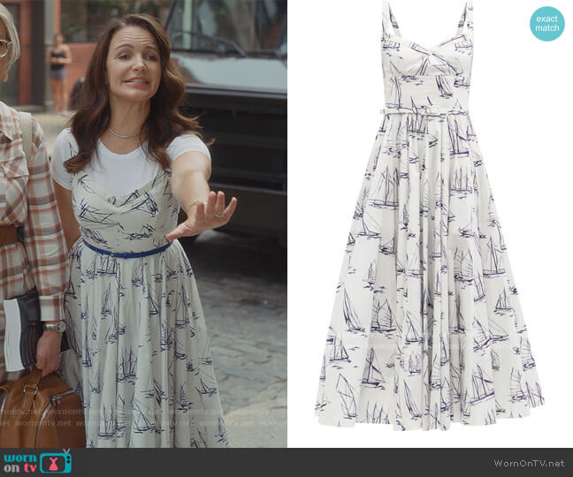 Emilia Wickstead Elita Dress worn by Charlotte York (Kristin Davis) on And Just Like That