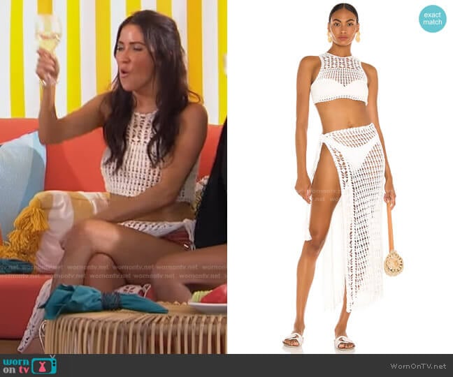 Remi Crop Top & Eliana Skirt Set by Flook The Label worn by Kaitlyn Bristowe on The Bachelorette