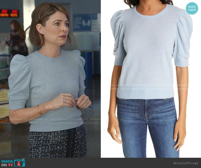 Frankie Puff Sleeve Cashmere Sweater by Frame worn by Taylor Rentzel (MacKenzie Meehan) on Bull