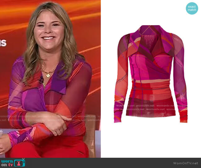 Camicia Tartan Shirt by Fuzzi worn by Jenna Bush Hager on Today