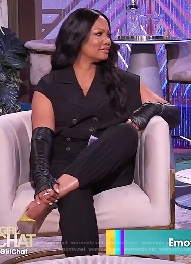 Garcelle's sleeveless double breasted blazer on The Real