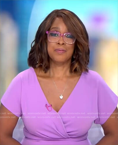 Gayle King’s lilac dress on CBS Mornings