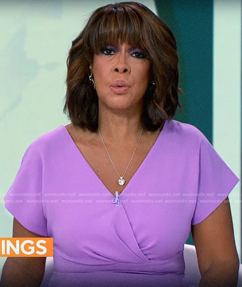 Gayle King’s lilac dress on CBS Mornings