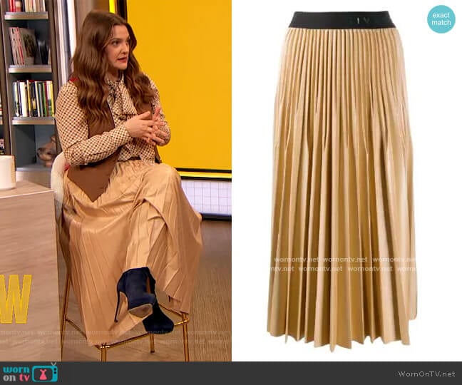 Logo-tape mid-length Skirt by Givenchy worn by Drew Barrymore on The Drew Barrymore Show