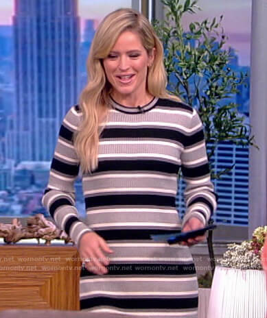 Sara’s gray stripe midi dress on The View