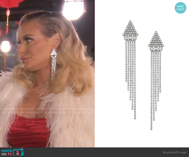 Metal Earrings with Crystals by Gucci worn by Dorit Kemsley on The Real Housewives of Beverly Hills