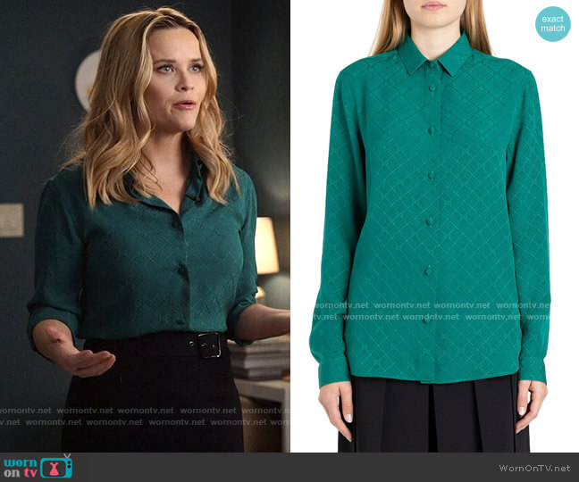 Gucci GG Jacquard Shirt worn by Bradley Jackson (Reese Witherspoon) on The Morning Show