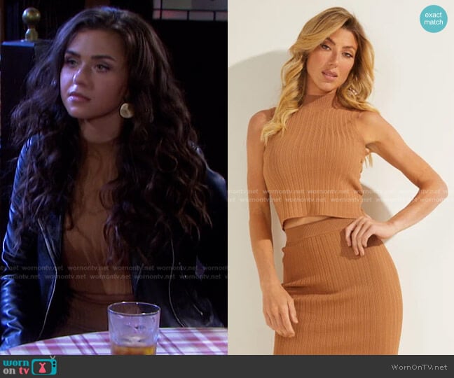 Agnes Sweater Top by Guess worn by Ciara Brady (Victoria Konefal) on Days of our Lives