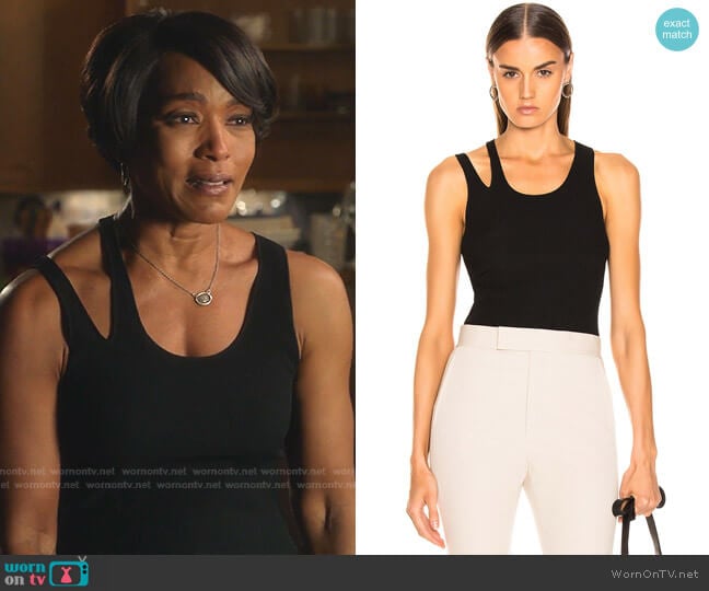 Ribbed Slash Tank by Helmut Lang worn by Athena Grant (Angela Bassett) on 9-1-1