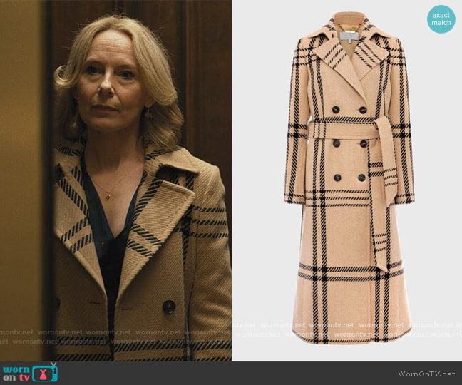 Faye Wool Blend Wrap Coat by Hobbs worn by Amy Ryan on Only Murders in The Building