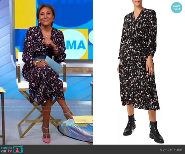 Teagan Midi Dress by Hobbs London worn by Robin Roberts on Good Morning America