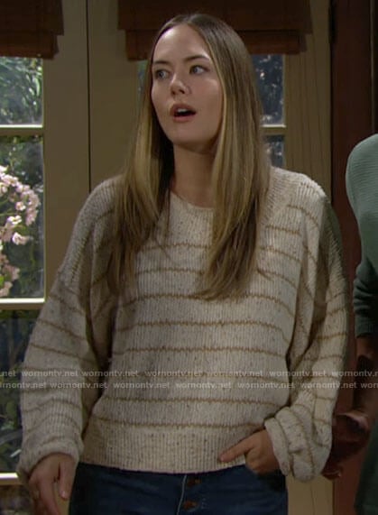 Hope’s striped sweater on The Bold and the Beautiful