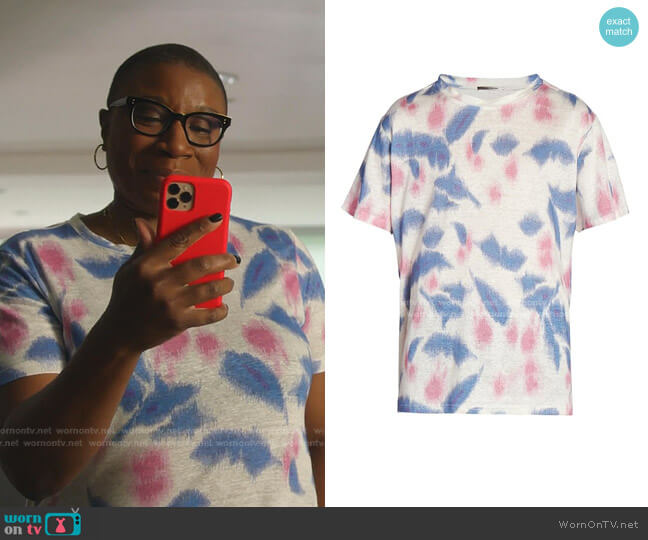 Camron Tie-Dye Linen T-Shirt by Isabel Marant worn by Henrietta Wilson (Aisha Hinds) on 9-1-1